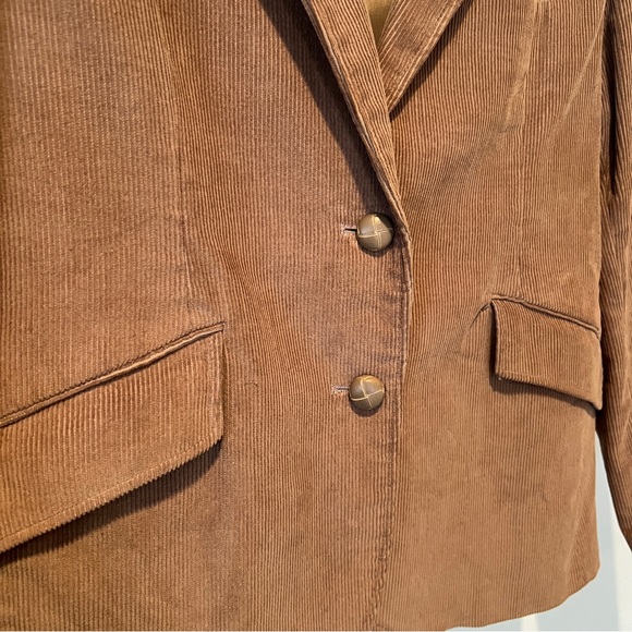 Vintage 80s Silver Unicorn Corduroy Lined Blazer - Picture 3 of 10